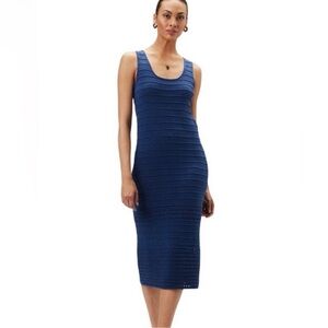AMOUR VERT NWT Cora knit midi dress -navy blue -medium